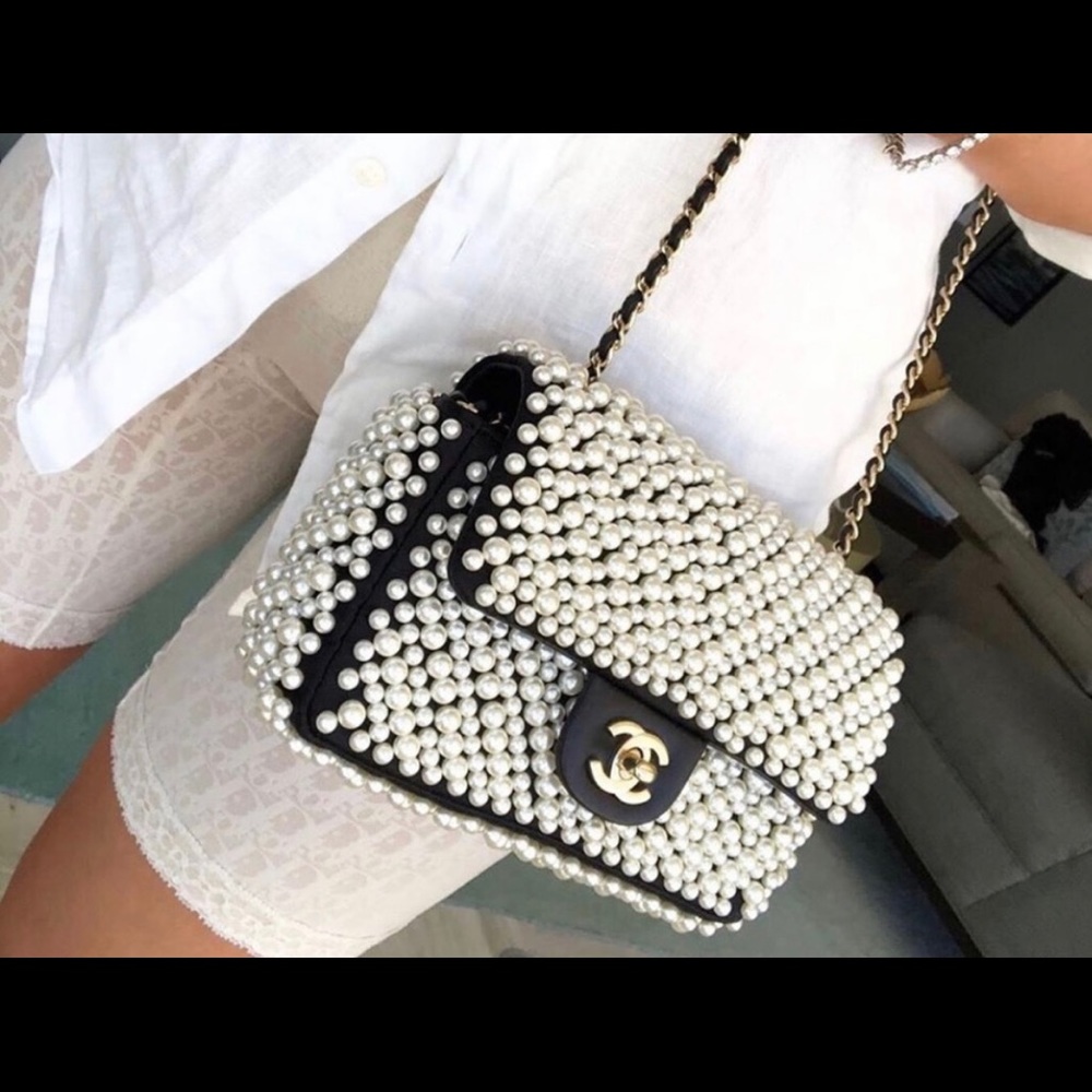 CHANEL PEARL MINI rectangle FLAP BAG